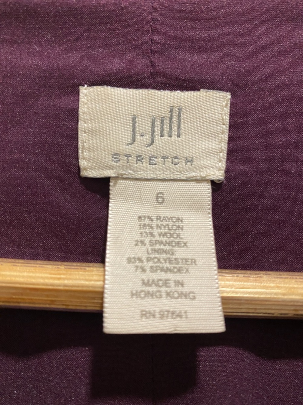 J. Jill Stretch Eggplant Button-Front Jacket - Picture 2 of 6